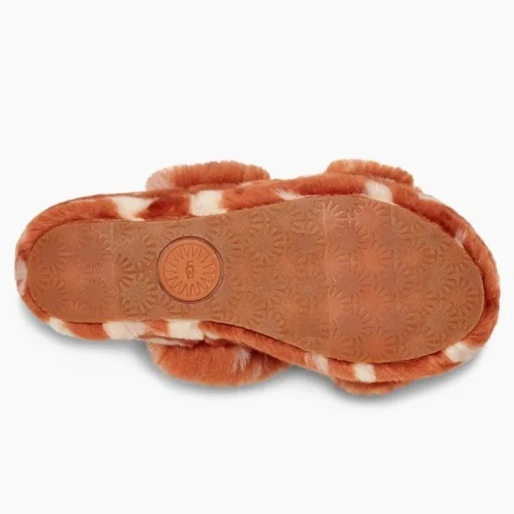 UGG Women's Oh Yeah Spots Slide Slipper Natural Deer Fawn Print New - Picture 7 of 16